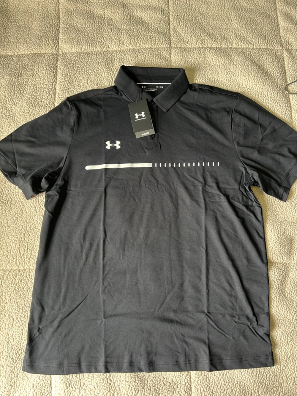 Under Armour Men's Black Polo with White Accent